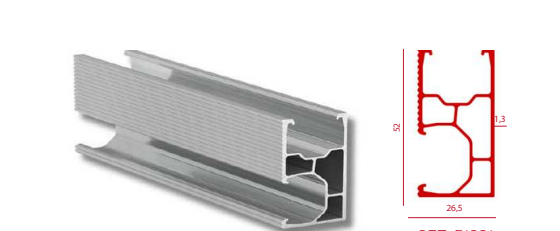 PROFIL ALUMINIU FOTOVOLTAICE 26X52MM, FIX. LATERALA N8C, LUNGIME 3.6 m